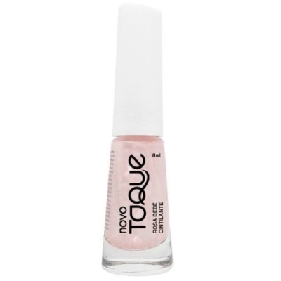 Esmalte novo toque 8ml rosa bebe cintilante, novo toque rosa bebe cintilante