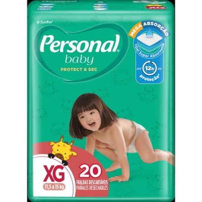 FRALDA DESCARTAVEL PERSONAL BABY JUMBO XG C/20