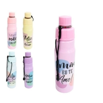 Garrafa de aluminio 600ml maes frases sortidas