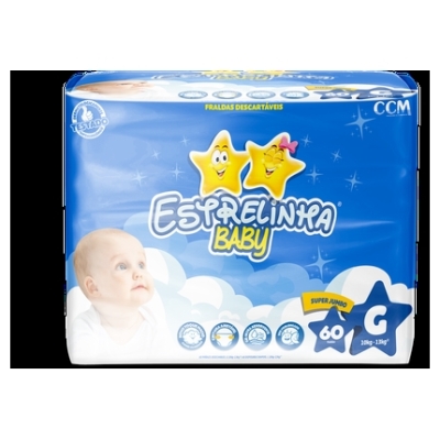 Fralda descartavel estrelinha super jumbo c/60 g