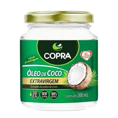 Oleo de coco copra 200ml extravirgem , oleo de coco