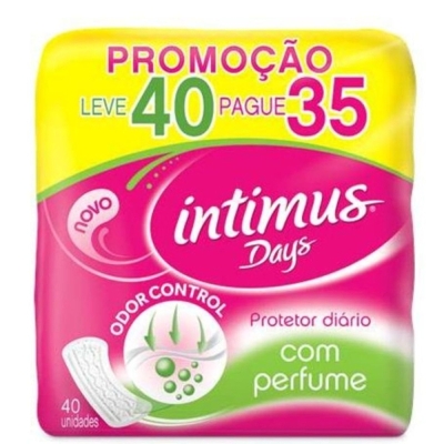 Protetor diario intimus days c/40 c/perfume, l40 p35 c/perfume