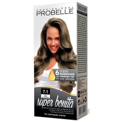 Kit coloracao super bonita 7.1 louro med. acinzentado