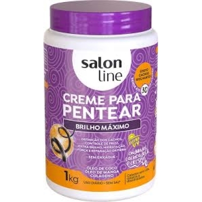 Creme pentear salon line 1kg brilho maximo, redutor volume/cachos definidos
