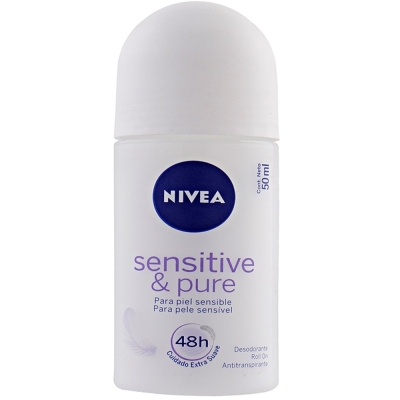 Desodorante nivea rolon 50ml sensitive e pure, sensitive e pure