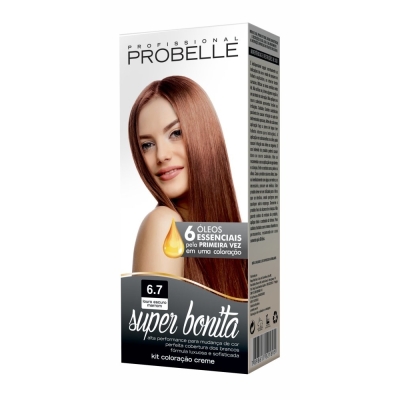 Kit coloracao super bonita 6.7 louro escova marrom