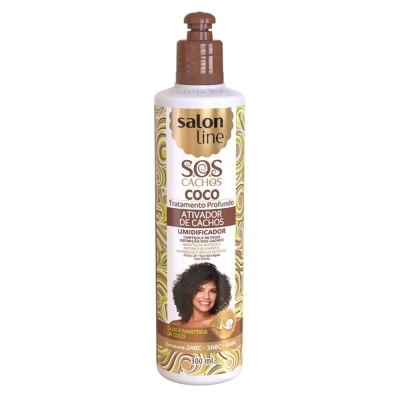 Ativador cachos/umid salon line 300ml sos coco, sos coco