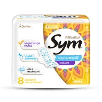 Absorvente Sym Premium Seca Com Abas 8Un