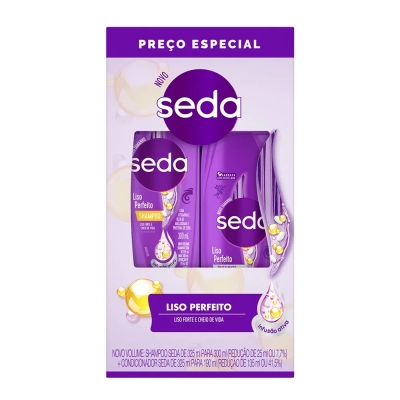 Kit seda shampoo 300ml+condicionador 190ml liso perfeito