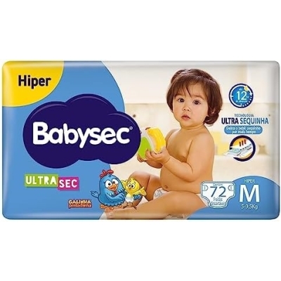 Fralda Descartável Babysec Galinha Pintadinha Hiper M C/72