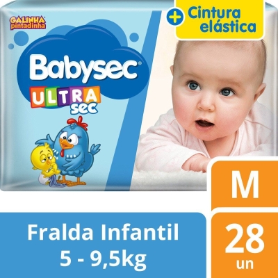 Fralda Descartável Babysec Galinha Pintadinha Jumbo M C/28un