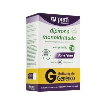 Dipirona monoidratada 1000mg c/8 mult / gen. prati