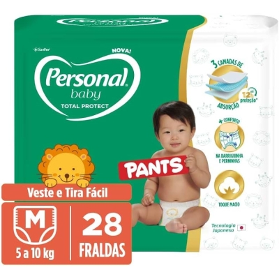 Fralda descartavel personal baby pants m/28 protect pants 