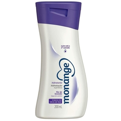 Hidratante monange 200ml hidratacao essencial flor de lavanda, monange toq carinho