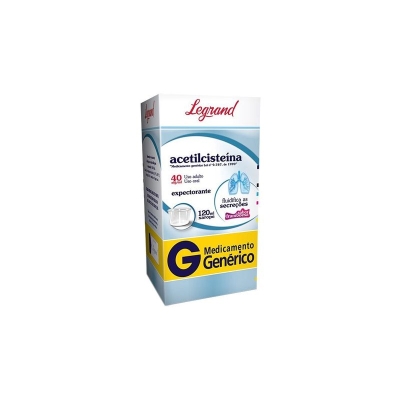Acetilcisteina 40mg 120ml framboesa legrand, uso adulto