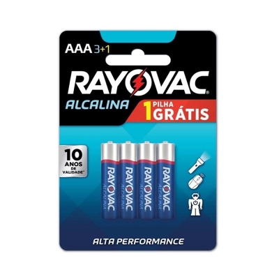 PILHA RAYOVAC ALCALINA AAA C/4