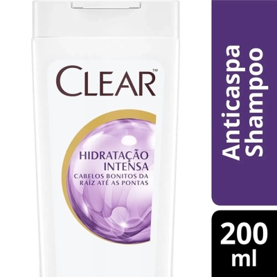 Shampoo clear 200ml hidratacao intensa, anti ressecamento