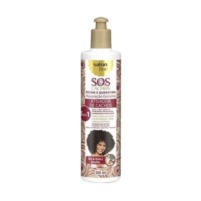 Ativador cachos salon line 300ml ricino/queratina