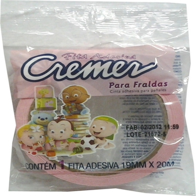 Fita cremer p/ fralda 20m rosa, rosa