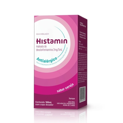 Histamin 100ml, maleato de dexclorfeniramina xarope 2mg/5ml