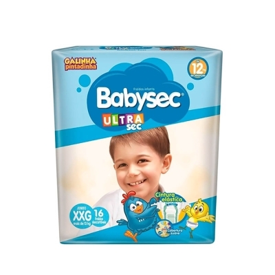 FRALDA DESCARTAVEL BABYSEC GALINHA PINTADINHA JUMBO XXG C/16