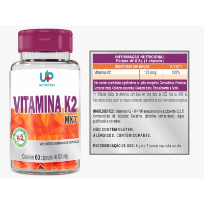 Vitamina k2 mk7 c/60 500mg up nutrition