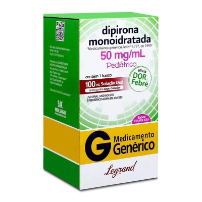 Dipirona sodica 100ml, 50mg sol oral fr 100ml