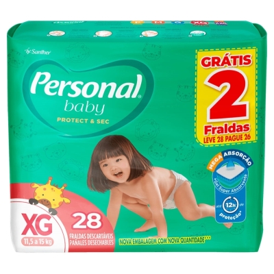 Fralda descartavel personal baby mega xg c/28