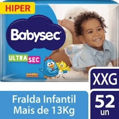 Fralda descartavel babysec galinha pintadinha hiper xxg c/52