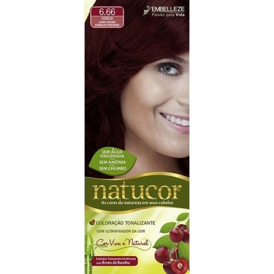 Tintura natucor 6.66 cereja, cereja -louro esc. vermelho prof