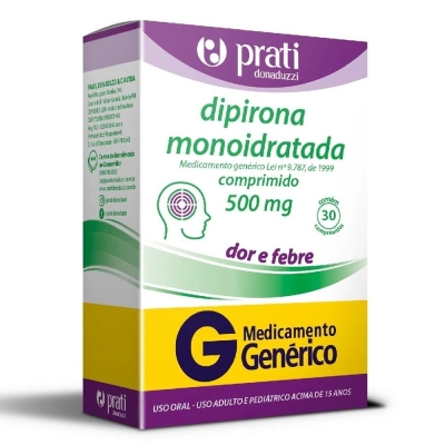 Dipirona monoidratada 500mg c/30 gen. prati