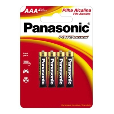 Pilha panasonic power alkaline c/04, aaalr03xab/4b