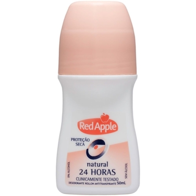 Desodorante red apple rolon 50ml natural , natural protecao seca