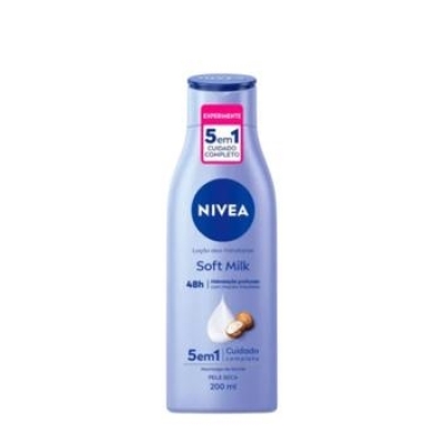 Hidratante nivea 200ml body pele seca, soft milk pele seca