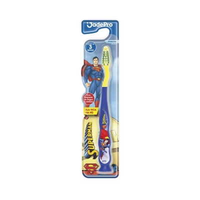 Escova Dental C/ Protetor Amarela Azul Superman Jadefrog