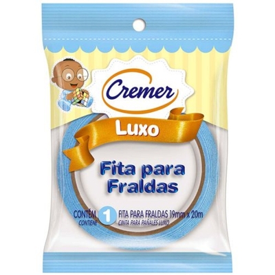 Fita cremer p/ fralda 20m azul, azul