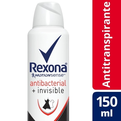 Desodorante rexona aero 150ml antibacterial+ invisible 