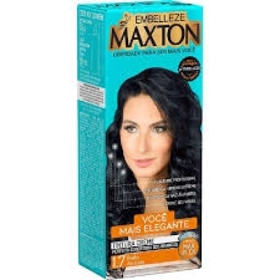 Kit Tintura Maxton Tintura creme tom 1.7 preto azulado para cabelo