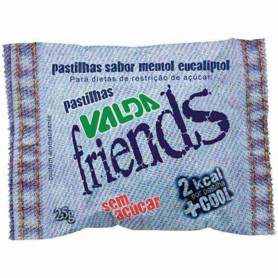Valda friends pastilha 25g mentol e eucalipto
