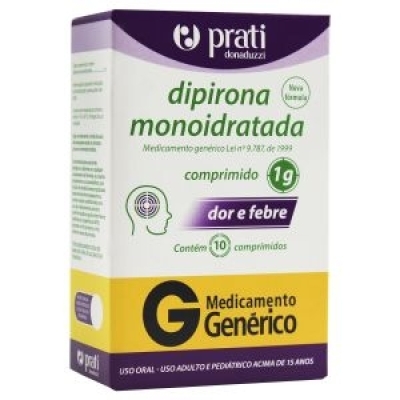 Dipirona sodica 1g c/10, 1000 mg com ct blister al plas trans x