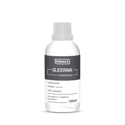 Glicerina bi-destilada farmax 100ml pura, farmax