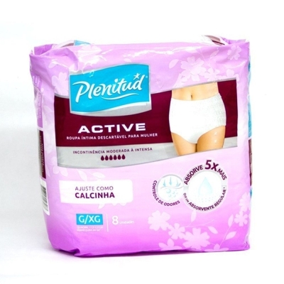 Roupa int. plenitud femme mulher g/xg c/8