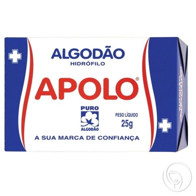 Algodao apolo 25g hidrofilo, hidrofilo