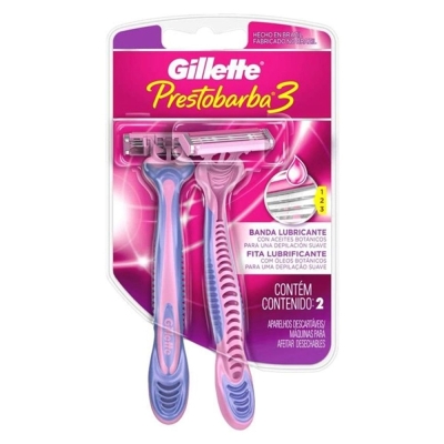 APARELHO BARBEAR GILLETTE PRESTOBARBA FEMININO C/2