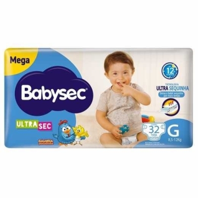 Fralda descartavel babysec galinha pintadinha mega g c/32