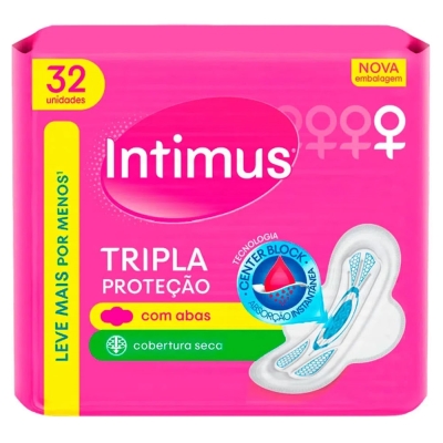 Absorvente intimus gel c/abas seca 32 unid