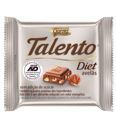 Chocolate talento 25g diet avelas