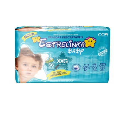 Fralda descartavel estrelinha hiper c/56 xxg