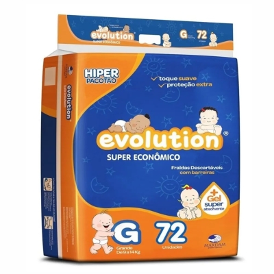 Fralda descartavel evolution super economica g c/72