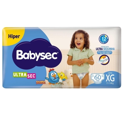 Fralda Descartável BabySec Galinha Pintadinha Hiper Xg c/60